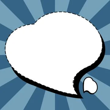 Comic Blank Speech Bubble With Copy Space Over Color Background Design. Empty Stockillustratie