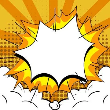 Comic Blank Speech Bubble With Copy Space Over Color Background Design. Empty Stock Illustration