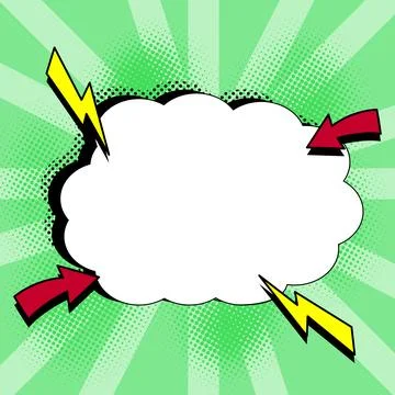 Comic Blank Speech Bubble With Copy Space Over Color Background Design. Empty Stockillustratie