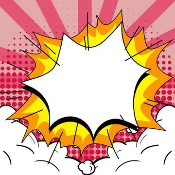 Comic Blank Speech Bubble With Copy Space Over Color Background Design. Empty 스톡 일러스트