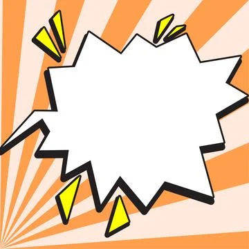 Comic Blank Speech Bubble With Copy Space Over Color Background Design. Empty Stockillustratie