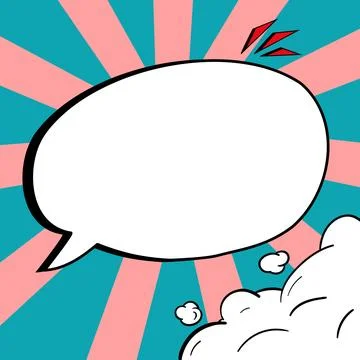 Comic Blank Speech Bubble With Copy Space And Colorful Doodles. Design Of Empty Stock Illustration