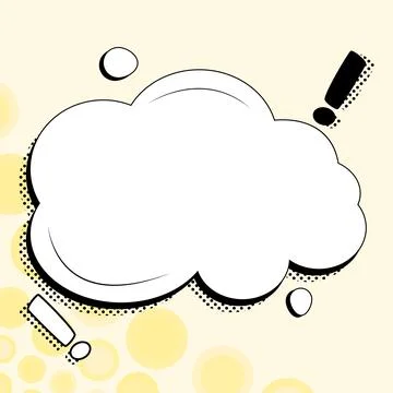 Comic Blank Speech Bubble With Copy Space And Colorful Doodles. Design Of Empty Stock Illustration