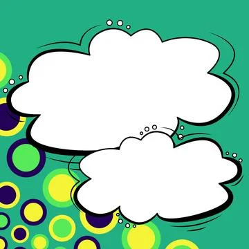 Comic Blank Speech Bubble With Copy Space And Colorful Doodles. Design Of Empty Stock Illustration