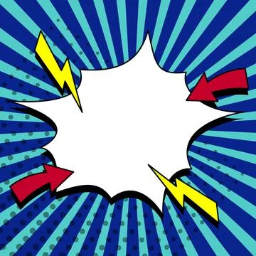Comic Blank Speech Bubble With Copy Space And Colorful Doodles. Design Of Empty Stock Illustration
