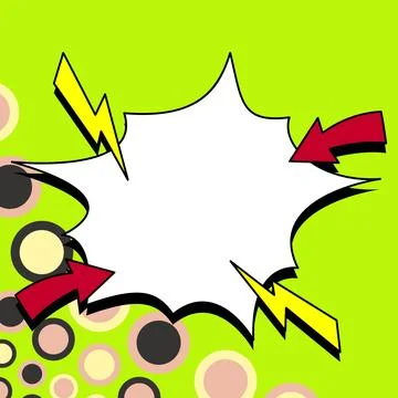 Comic Blank Speech Bubble With Copy Space And Colorful Doodles. Design Of Empty Stock Illustration