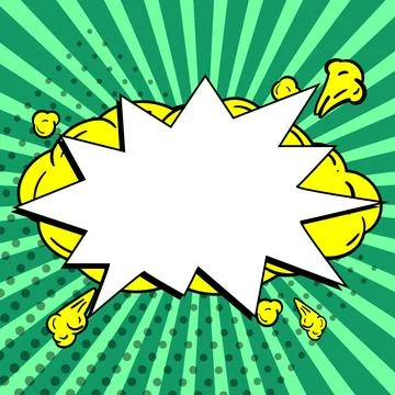 Comic Blank Speech Bubble With Copy Space And Colorful Doodles. Design Of Empty Stock Illustration