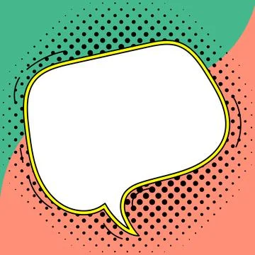 Comic Blank Speech Bubble With Copy Space And Colorful Doodles. Design Of Empty Stock Illustration