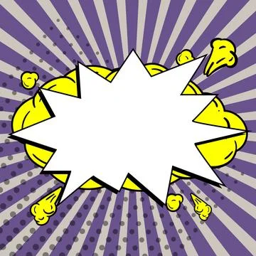 Comic Blank Speech Bubble With Copy Space And Colorful Doodles. Design Of Empty Stockillustratie