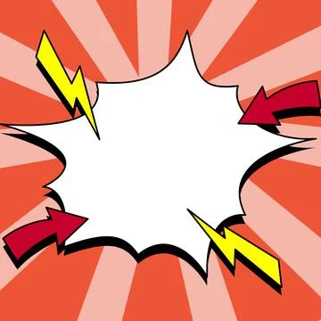 Comic Blank Speech Bubble With Copy Space And Colorful Doodles. Design Of Empty Stock Illustration