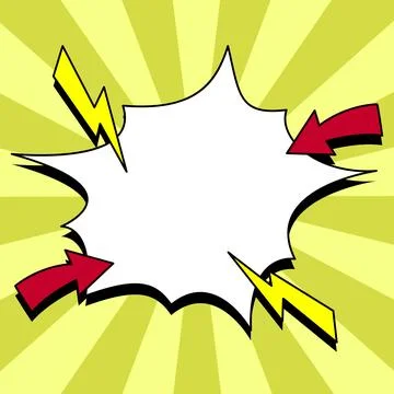 Comic Blank Speech Bubble With Copy Space And Colorful Doodles. Design Of Empty Stock Illustration