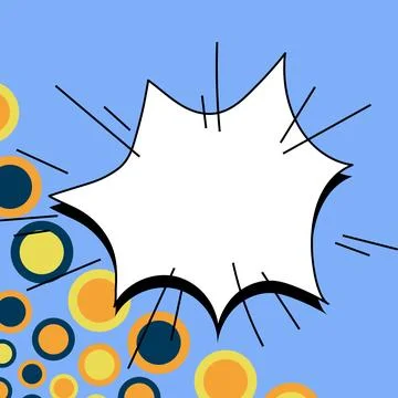 Comic Blank Speech Bubble With Copy Space And Colorful Doodles. Design Of Empty Stockillustratie