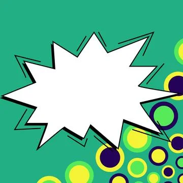 Comic Blank Speech Bubble With Copy Space And Colorful Doodles. Design Of Empty Stock Illustration
