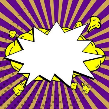 Comic Blank Speech Bubble With Copy Space And Colorful Doodles. Design Of Empty Stock Illustration