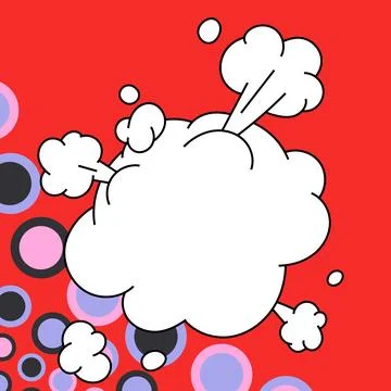 Comic Blank Speech Bubble With Copy Space And Colorful Doodles. Design Of Empty Stock Illustration