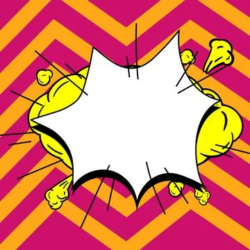 Comic Blank Speech Bubble With Copy Space And Colorful Doodles. Design Of Empty Stock Illustration