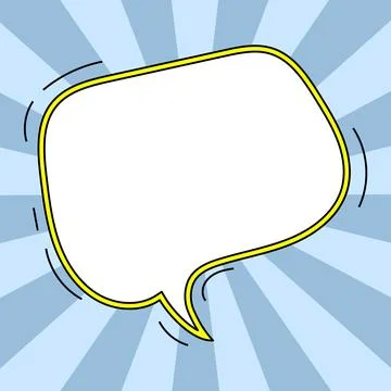 Comic Blank Speech Bubble With Copy Space And Colorful Doodles. Design Of Empty Stock Illustration