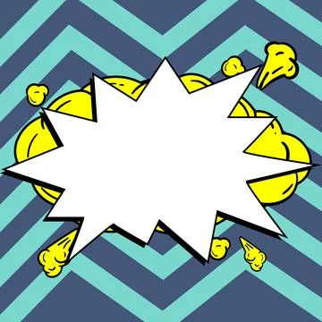 Comic Blank Speech Bubble With Copy Space And Colorful Doodles. Design Of Empty Stock Illustration