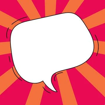 Comic Blank Speech Bubble With Copy Space And Colorful Doodles. Design Of Empty Stockillustratie