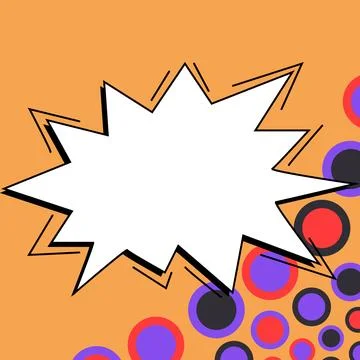 Comic Blank Speech Bubble With Copy Space And Colorful Doodles. Design Of Empty Stock Illustration