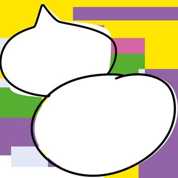 Comic Blank Speech Bubble With Copy Space Over Circular Color Background Design 스톡 일러스트