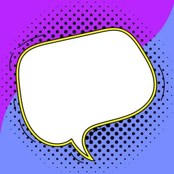 Comic Blank Speech Bubble With Copy Space And Colorful Doodles. Design Of Empty Stock Illustration