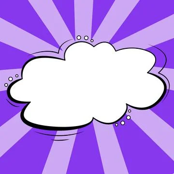 Comic Blank Speech Bubble With Copy Space And Colorful Doodles. Design Of Empty Stock Illustration