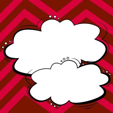 Comic Blank Speech Bubble With Copy Space And Colorful Doodles. Design Of Empty Stock Illustration