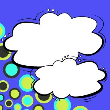 Comic Blank Speech Bubble With Copy Space And Colorful Doodles. Design Of Empty Stock Illustration