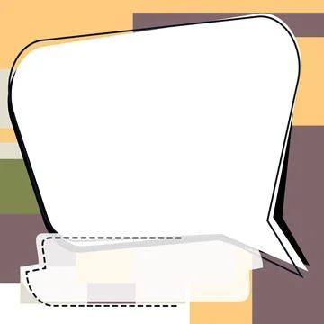 Comic Blank Speech Bubble With Copy Space Over Circular Color Background Design Stock Illustration