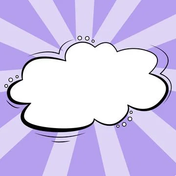 Comic Blank Speech Bubble With Copy Space And Colorful Doodles. Design Of Empty Stock Illustration