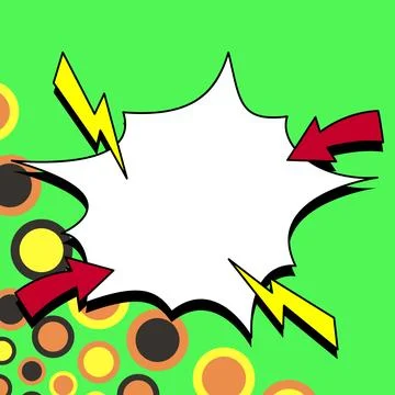 Comic Blank Speech Bubble With Copy Space And Colorful Doodles. Design Of Empty Stock Illustration