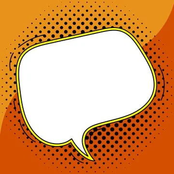 Comic Blank Speech Bubble With Copy Space And Colorful Doodles. Design Of Empty Stockillustratie