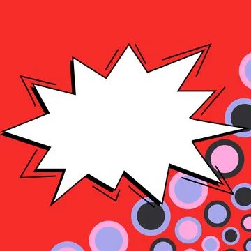 Comic Blank Speech Bubble With Copy Space And Colorful Doodles. Design Of Empty Stock Illustration