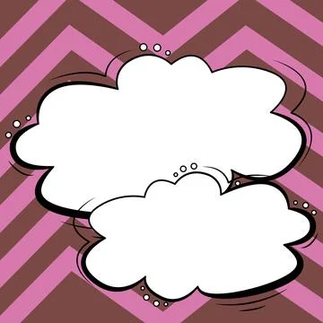 Comic Blank Speech Bubble With Copy Space And Colorful Doodles. Design Of Empty Stock Illustration