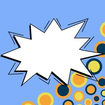 Comic Blank Speech Bubble With Copy Space And Colorful Doodles. Design Of Empty Stock Illustration