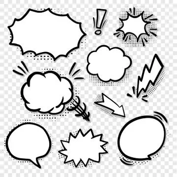 	comic blank speech bubbles  Illustrazione stock