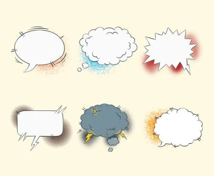 Comic blank text speech bubbles in pop art style set イラスト素材