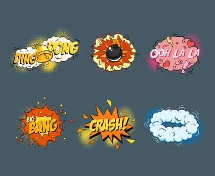 Comic blank text speech bubbles in pop art style set イラスト素材