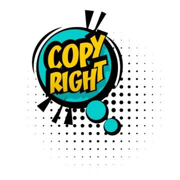 Comic blue sound effects pop art copy right Stock Illustration