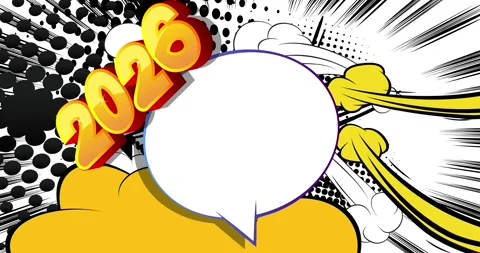 Comic Book 2026 with speech bubble Video Stock Footage 321585434