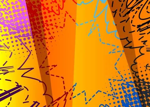 Comic book abstract dirty colored background design. Cartoon illustration. Ve Stock Illustration