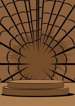 Comic Book abstract podium stage platform. Comics product scene pedestal fo.. Stock Illustration