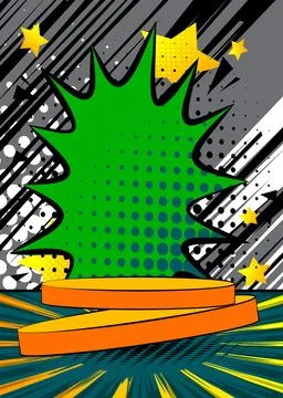 Comic Book abstract podium stage platform. Comics product scene pedestal fo.. Stock Illustration