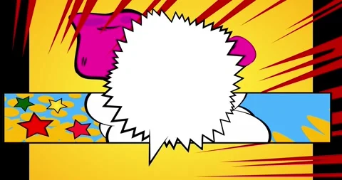Comic Book Abstract Speech Bubble background Stock Footage 263403052