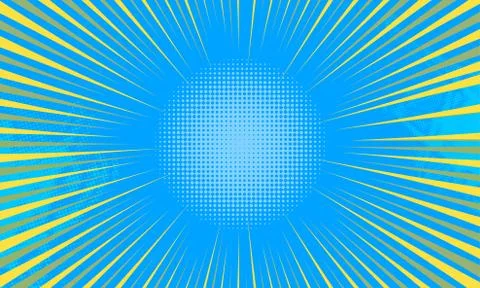 Comic book abstract template with dark rays and halftone humor effects on green Stock Illustration