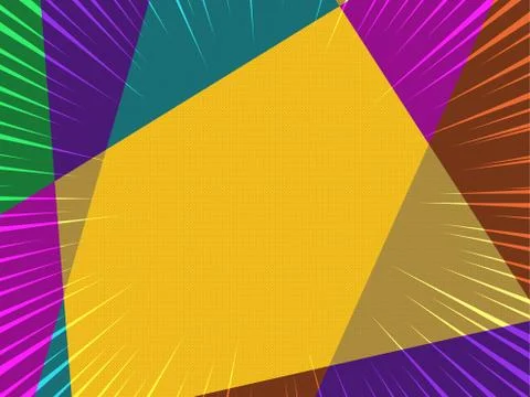 Comic book abstract template with dark rays and halftone humor effects on green Stock Illustration