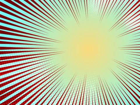 Comic book abstract template with dark rays and halftone humor effects on green Stock Illustration