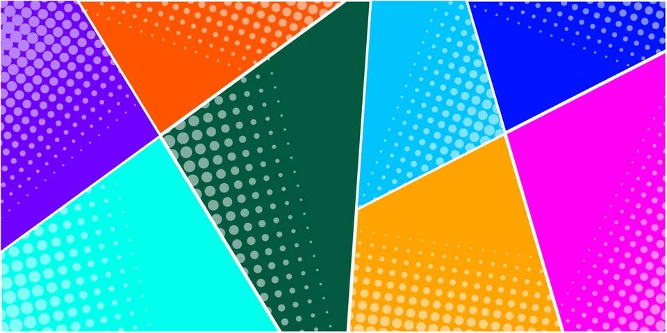 Comic book abstract template with dark rays and halftone humor effects on green Stock Illustration