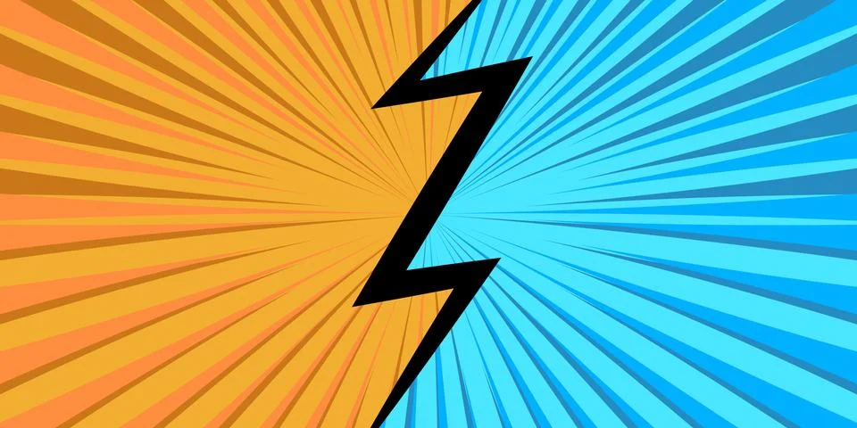 Comic book abstract template with dark rays and halftone humor effects on green Stock Illustration